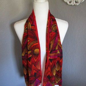 Tribal inspired silk scarf